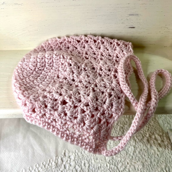 0-3 months Handmade Crocheted Pink Baby Set - Picture 2 of 8